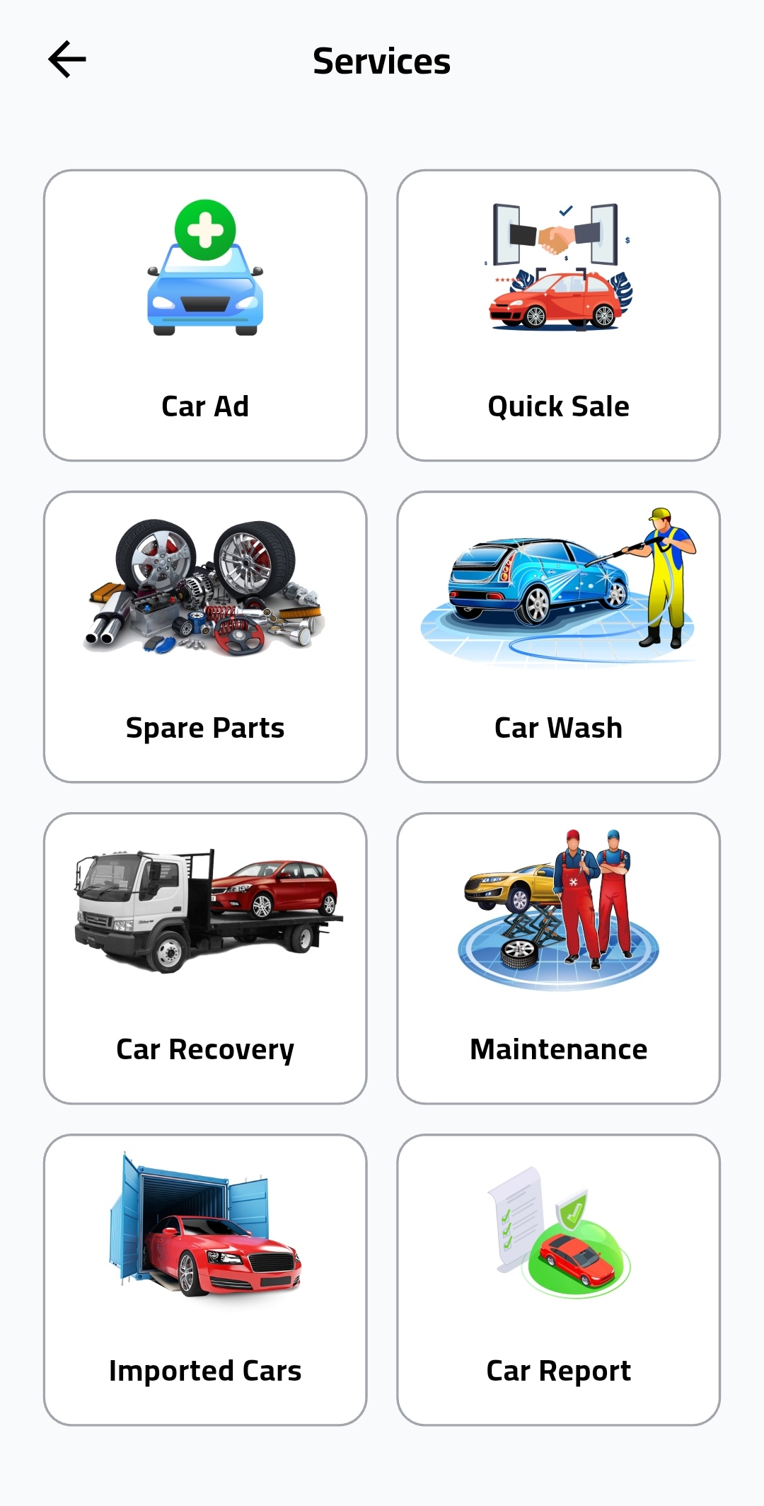 CarZlo services screen